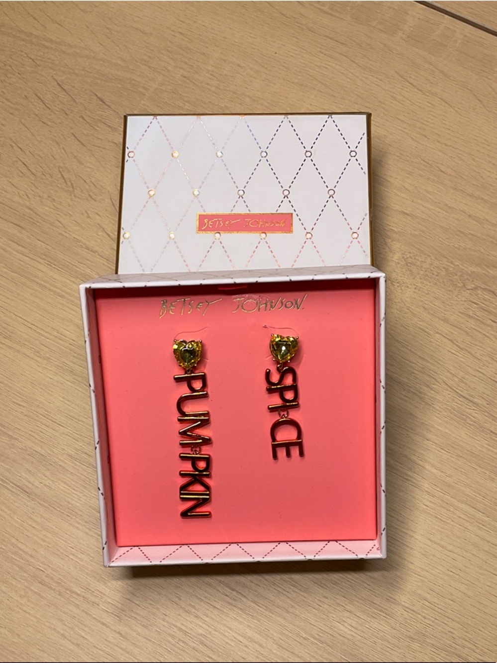 Betsey Johnson SPICE & PUMPKN Letter Earrings